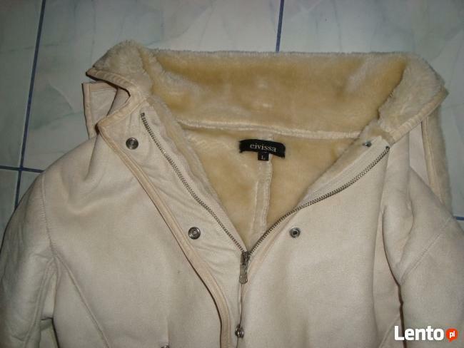 Kożuszek biało-kremowy rozmiar L