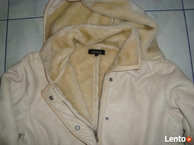 Kożuszek biało-kremowy rozmiar L