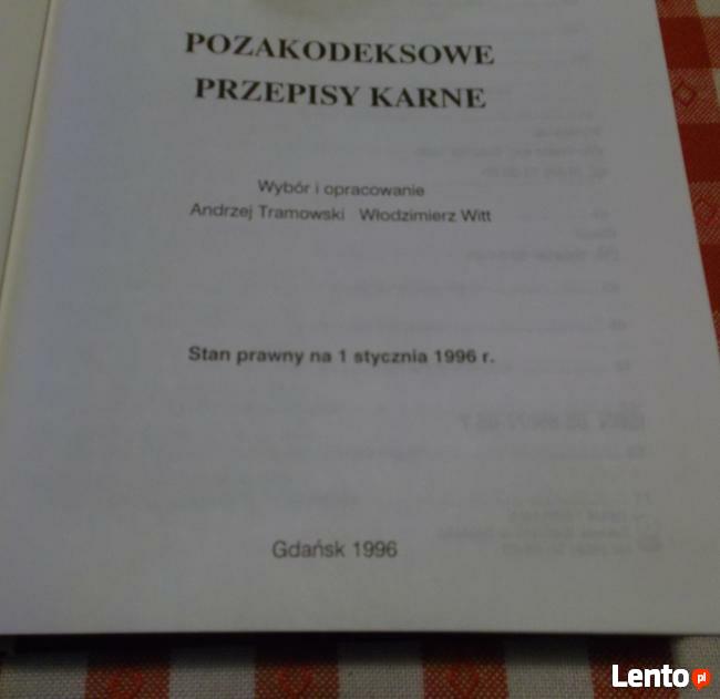 Pozakodeksowe Przepisy Karne Tramowski Witt Gdańsk 1996