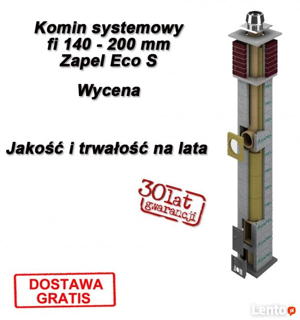 KOMIN SYSTEMOWY ZAPEL ⌀ 140-200mm DOSTAWA GRATIS CAŁA