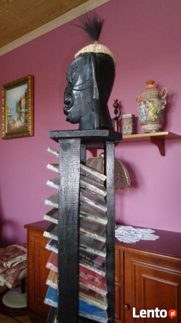 Drewniany stojak na płyty CD/DVD styl kolonialny Afrykański