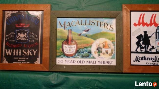 Sprzedam barową kolekcję obrazków w drewnianych ramkach