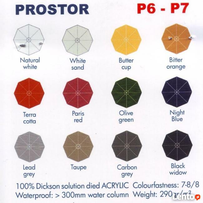 Parasol ogrodowy Prostor PR7 wyprodukowany w Belgii