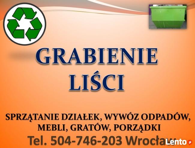 Grabienie liści, cena tel 504-746-203, wywożenie liści,