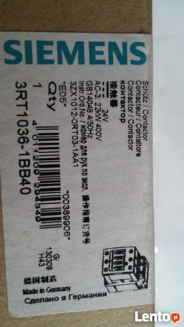 Stycznik siemens 3RT1036 - 1BB40 , 22kW
