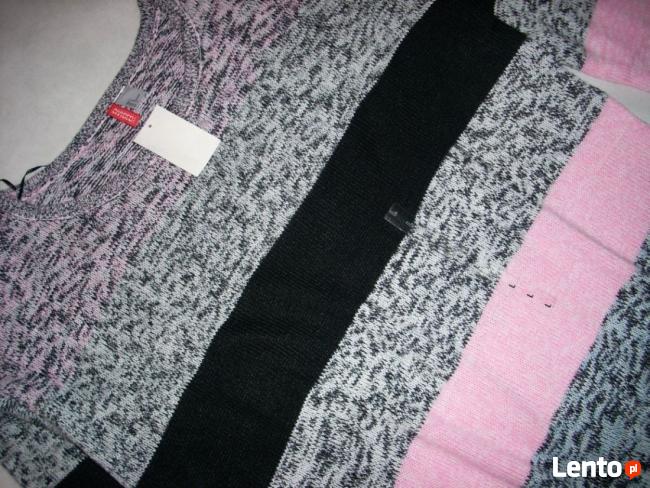 H&M Sweter Tunika Szary Pudrowy NOWY 40 42 L XL