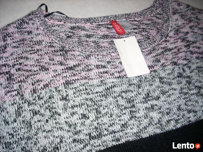 H&M Sweter Tunika Szary Pudrowy NOWY 40 42 L XL