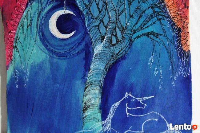 Obraz malowany na drewnie ANIOŁ MAGICZNY artystki A.Laube