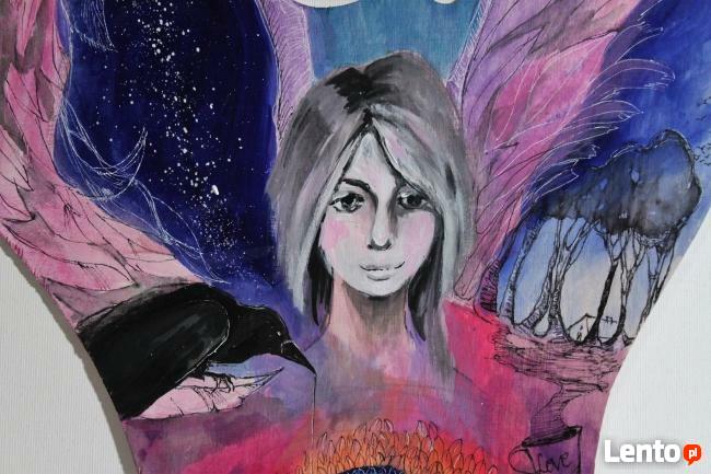 Obraz malowany na drewnie ANIOŁ MAGICZNY artystki A.Laube