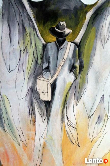 Obraz namalowany na drewnie "ANIOŁ DOBRYCH WIADOMOŚCI"