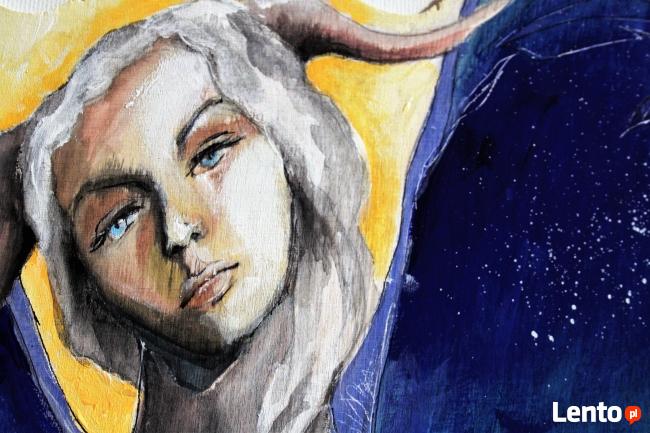 Anioł malowany na drewnie "ANIOŁ ZIEMI" artystki A. Laube