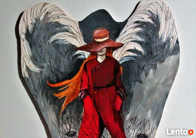 Obraz na drewnie "ANIOŁ PRZEJŚCIA" artystki A. Laube