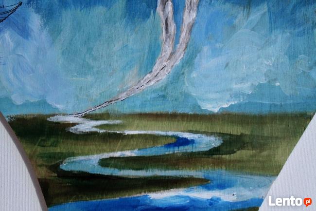 Anioł malowany na drewnie "ANIOŁ ZIEMI" artystki A. Laube