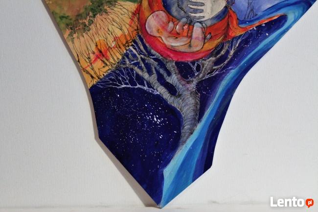 Anioł malowany na drewnie "ANIOŁ DOULI" artystki A. Laube