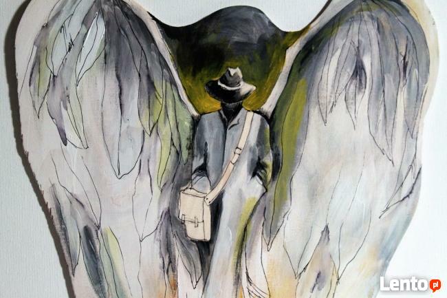 Obraz namalowany na drewnie "ANIOŁ DOBRYCH WIADOMOŚCI"