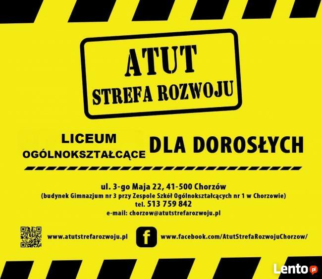 Liceum dla Dorosłych bezpłatnie ATUT Strefa Rozwoju Chorzów