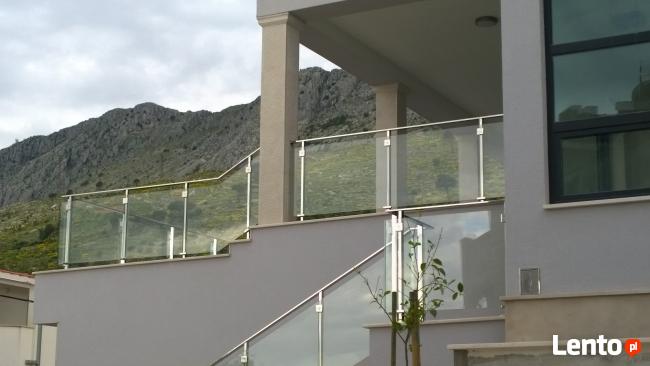 Balustrady nierdzewne schodowe szklane, poręcze ścienne