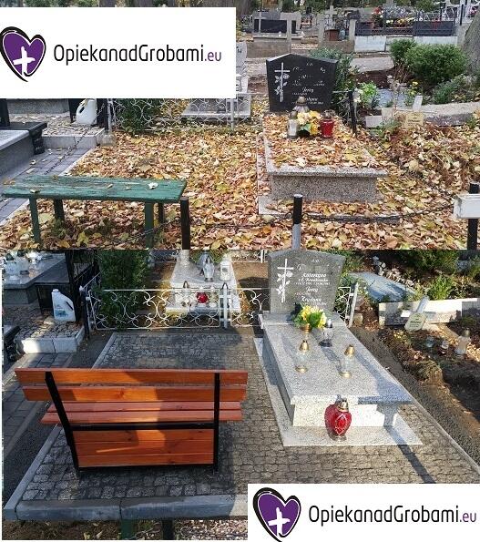 ławeczka na cmentarz, rama drewniana sprzedaż/montaż