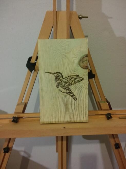 Koliber na desce - wypalany Hand Made - ARTOlsztyn