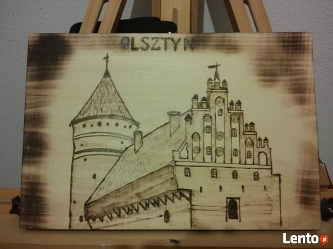 Zamek Olsztyn - Ręcznie Wypalany - naturalna deska lipowa