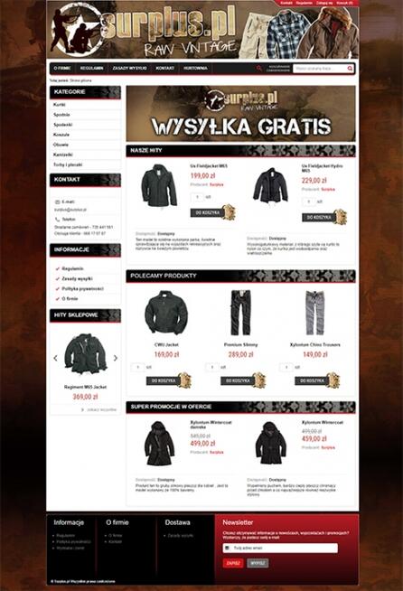 Sklep Internetowy - pełna wersja + 21 szablonów - dożywotnia