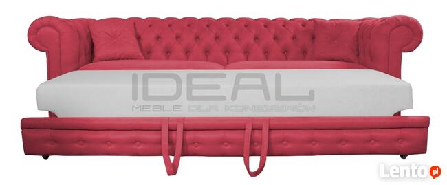 Pikowana Sofa Chesterfield March Rem z funkcją spania