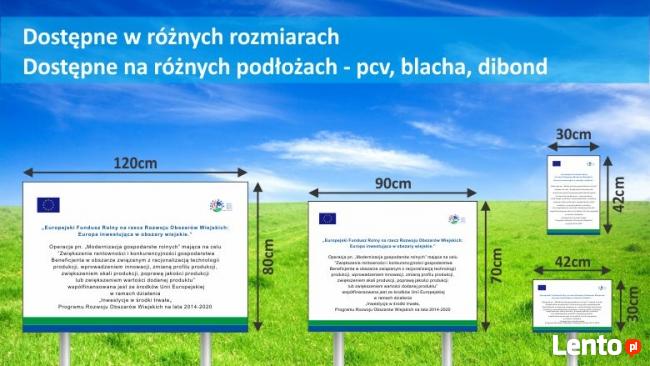 Tablica unijna informacyjna PROW 2014-2020 dotacje ARiMR eu