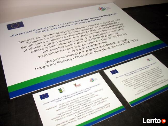 Tablica unijna informacyjna PROW 2014-2020 dotacje ARiMR eu