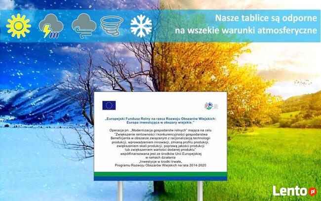 Tablica unijna informacyjna PROW 2014-2020 dotacje ARiMR eu