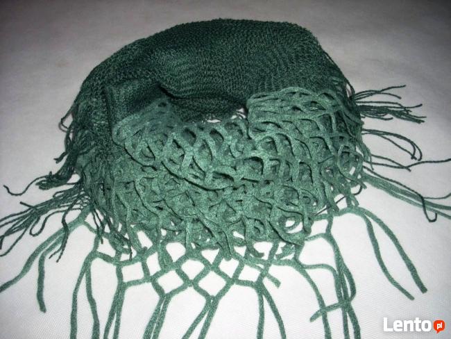 Szal Komin Ażurowy Frędzle NOWY