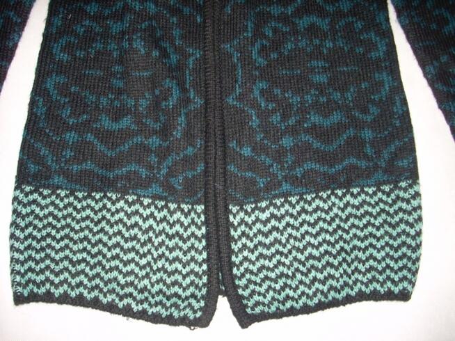 AMISU Ciepły Morski Sweter Długi Grubszy NOWY XS S