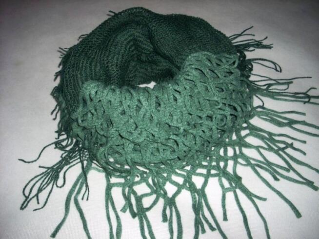 Szal Komin Ażurowy Frędzle NOWY