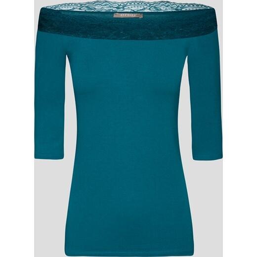 Bluzka z dekoltem carmen i koronką Orsay