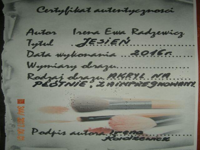 Pejzaż póżnej jesieni na płótnie.