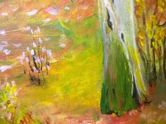 Pejzaż póżnej jesieni na płótnie.