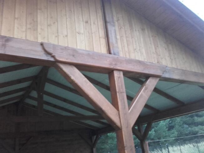 Wiata garażowa, altana z drewna. Wiaty, altany, budynki