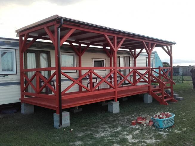 Wiata garażowa, altana z drewna. Wiaty, altany, budynki