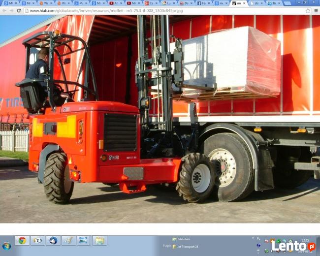 Transport usługi transportowe tir naczepa z wózkiem widłowym