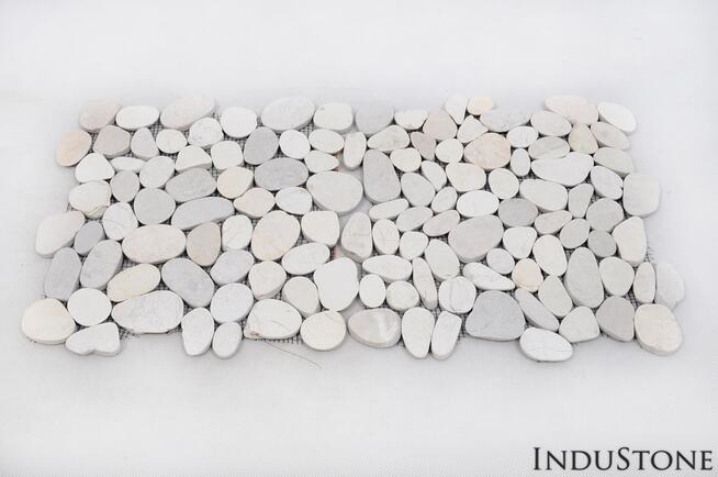 LIGHT BROWN INTERLOCK beżowe CIĘTE OTOCZAKI mozaika kamienna