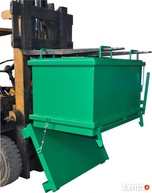 Pojemnik kontener z uchylnym dnem poj.0,6m³ na widły wózka