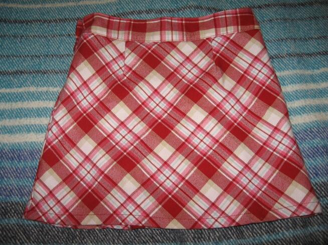 Spódniczka w kratę z podszewką ok.110/116cm