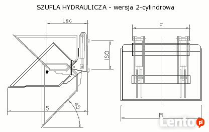 Szufla hydrauliczna 2-cyl na karetkę wózka widłowego 1.5m³