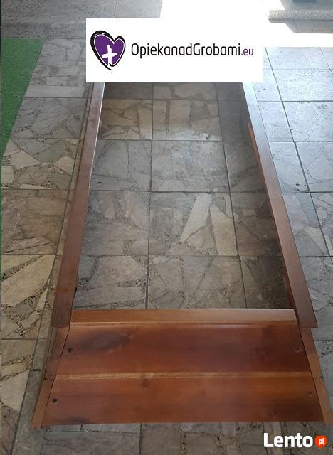 Ławeczka na cmentarz, rama drewniana, opieka nad grobami