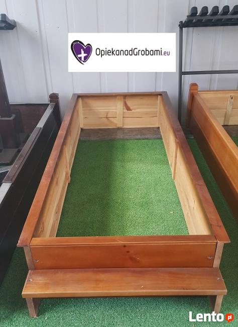 Podnoszenie zapadniętych pomników, ramy drewniane na cmentar