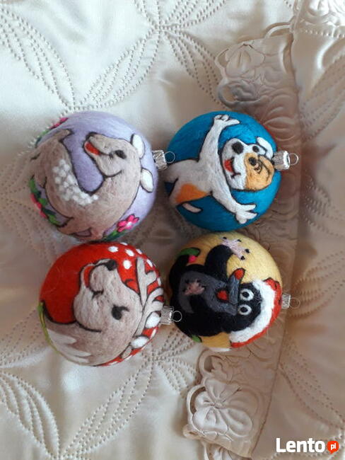 Boże Narodzenie - bombki - z filcu - rękodzieło