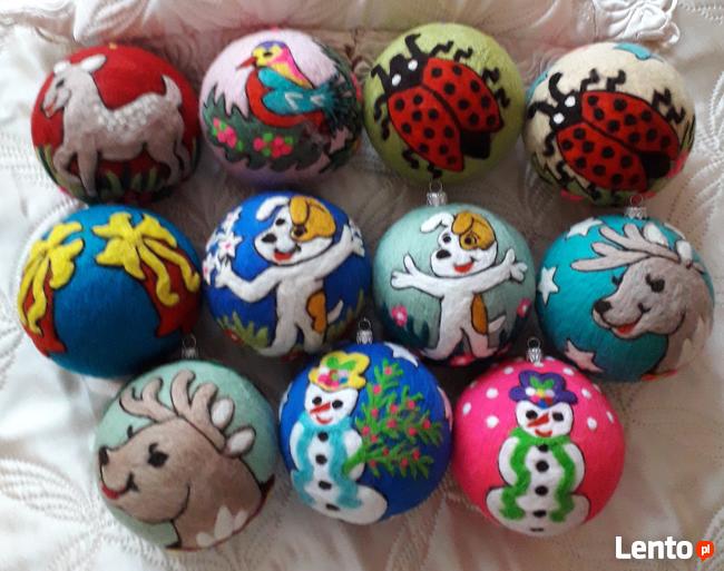 Boże Narodzenie - bombki - z filcu - rękodzieło