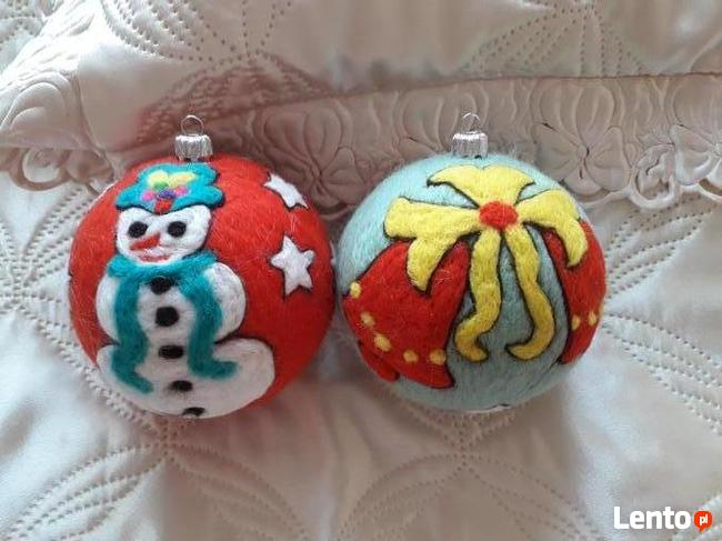 Boże Narodzenie - bombki - z filcu - rękodzieło