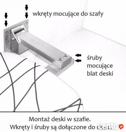 Deska do prasowania do zabudowy, garderoby, szafy 115x33 cm