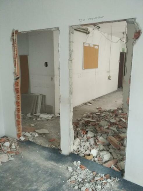 Wyburzenia ścian skuwanie tynku glazury terakoty wywóz gruzu