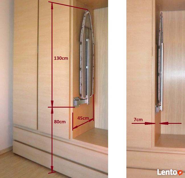 Deska do prasowania do zabudowy, garderoby, szafy 115x33 cm